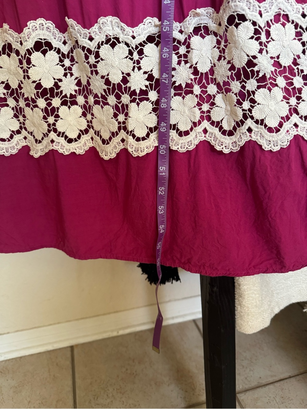 YS Los Angeles Magenta Maxi Dress with Cream Lace Bands - Picture 5 of 9